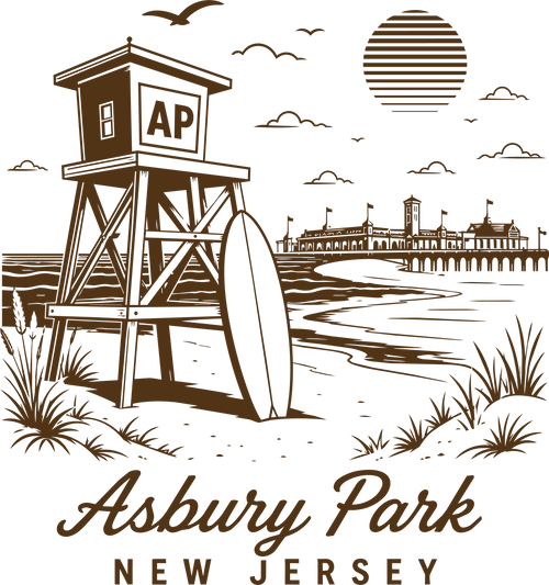 Asbury Park NJ Beach Scene Comfort Colors Unisex Garment-Dyed Heavyweight T-Shirt