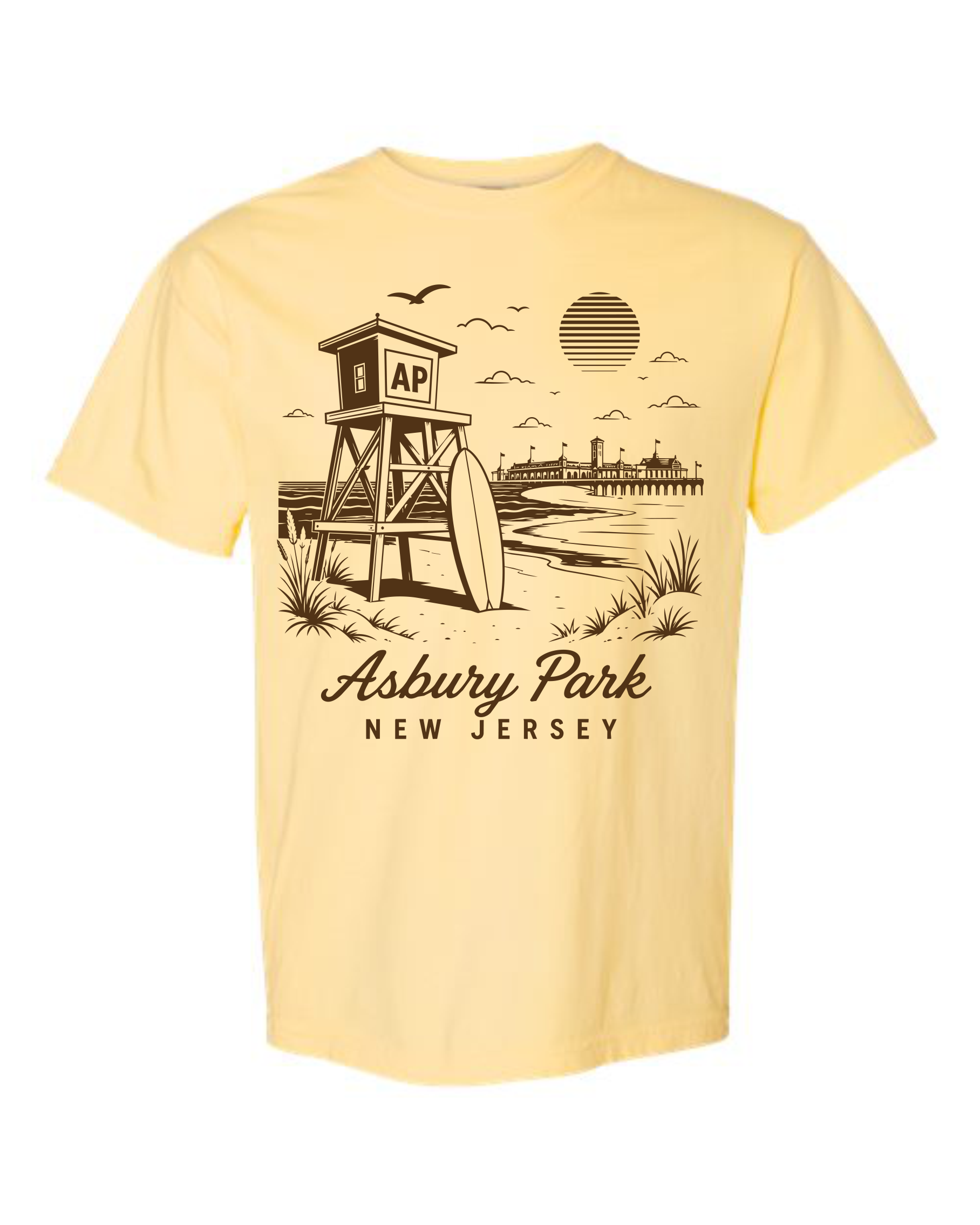 Asbury Park NJ Beach Scene Comfort Colors Unisex Garment-Dyed Heavyweight T-Shirt