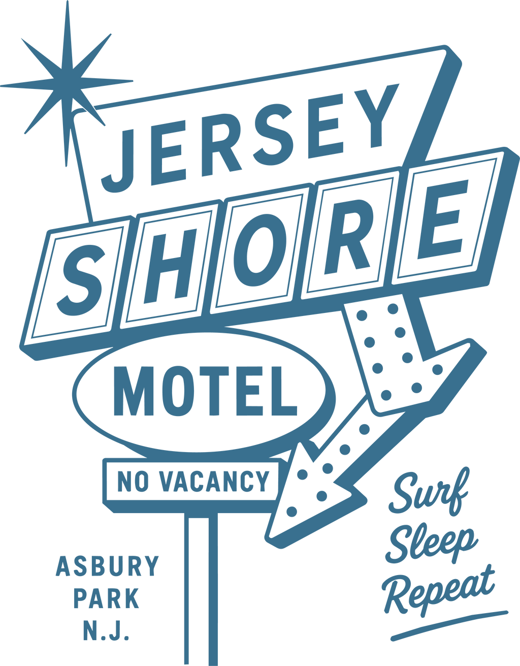 Jersey Shore Motel Asbury Park NJ BELLA + CANVAS CVC Jersey Tee