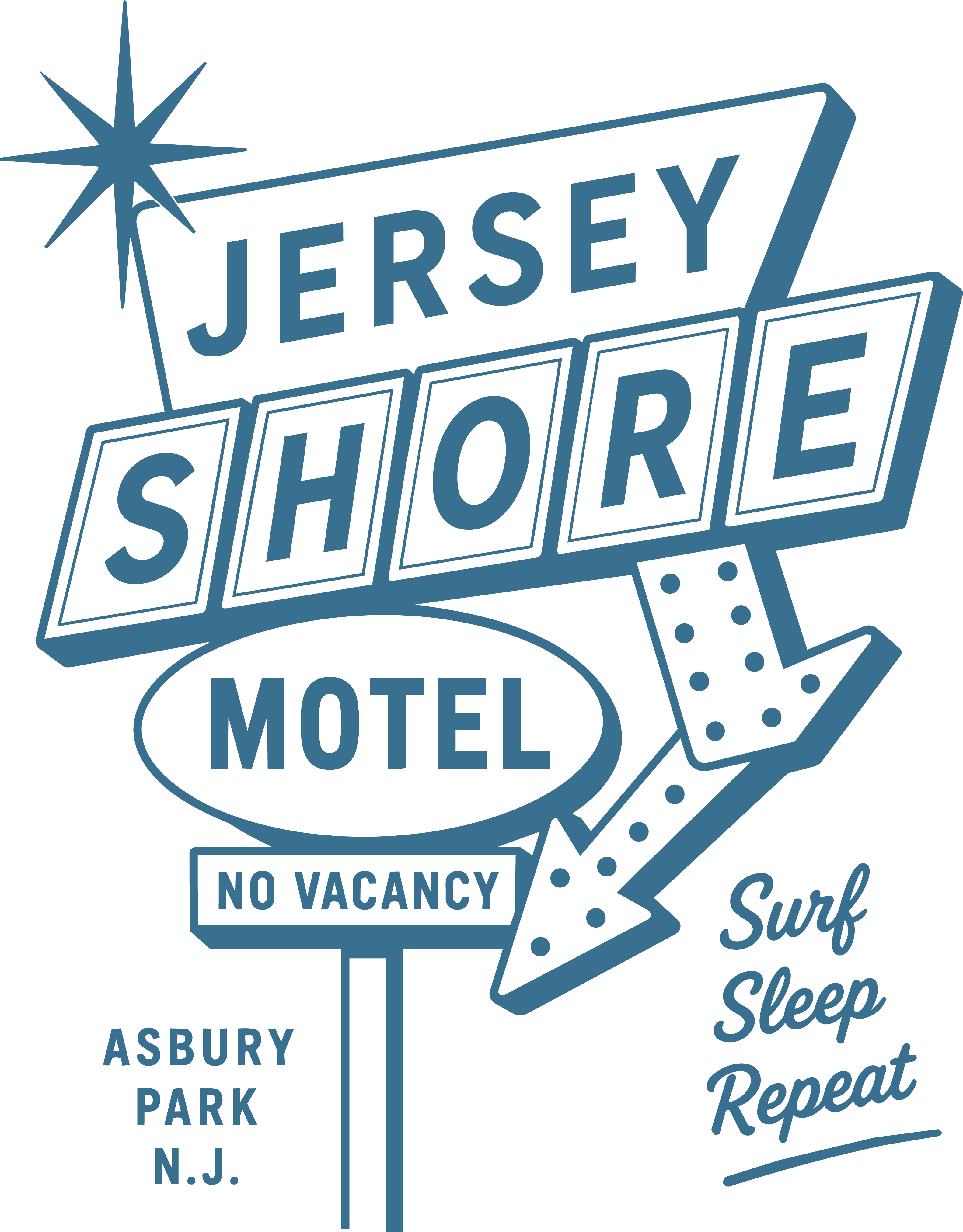 Jersey Shore Motel Asbury Park NJ BELLA + CANVAS CVC Jersey Tee